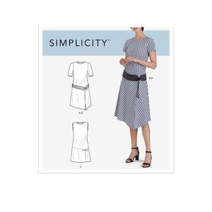 Simplicity Sewing Pattern 9100 10505 Dress Belt Misses Size 20W-28W